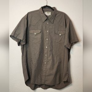 Vintage Flying R by Ruddock Bros‎ Western Plaid Pearl Snap Men's Shirt, Size 19L